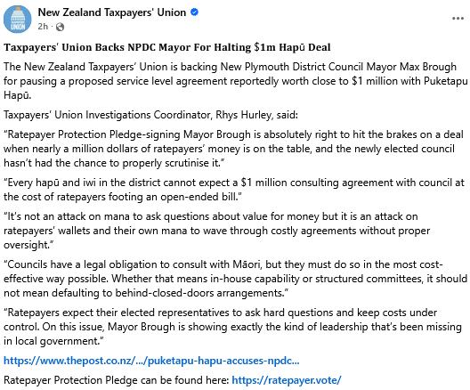 We agree with the Taxpayers Union, and also back Max Brough to question contracts involving almost $1M of Ratepayers Rates Income