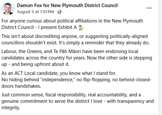 A Good Point Made by the New Act Candidate with this Year's Elections.