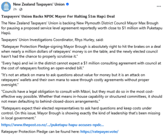 We agree with the Taxpayers Union, and also back Max Brough to question contracts involving almost $1M of Ratepayers Rates Income